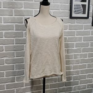 Cute Ivory Shoulder Key Hole Sweater